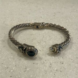 Premier Designs Silver and Black Twisted Bracelet